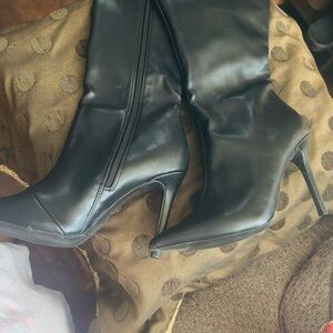 INC International Concepts Sleek Black Heeled Boots never worn size 7